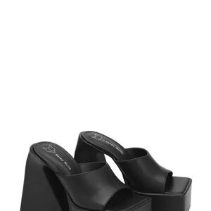 Black Platform Wedge Sandals